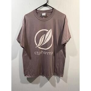 Mens Port & Company T Shirt Size Large Gray  Ctpharma Print